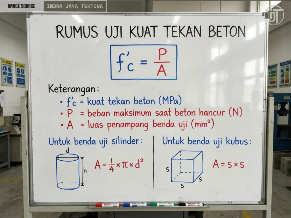 rumus uji kuat tekan beton